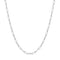 Silver Bezel Station Paper Clip Chain Necklace
